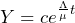 Y=ce^{\frac{\Lambda}{\mu}t}