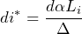 \begin{equation*} di^* = \frac{d\alpha L_i}{\Delta} \end{equation*}