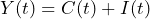 \begin{equation*} Y(t)=C(t)+I(t) \end{equation*}